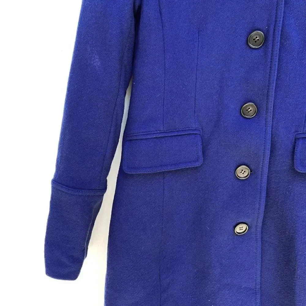 J. Crew Double Cloth Lady Day Royal Blue Long Peacoat
